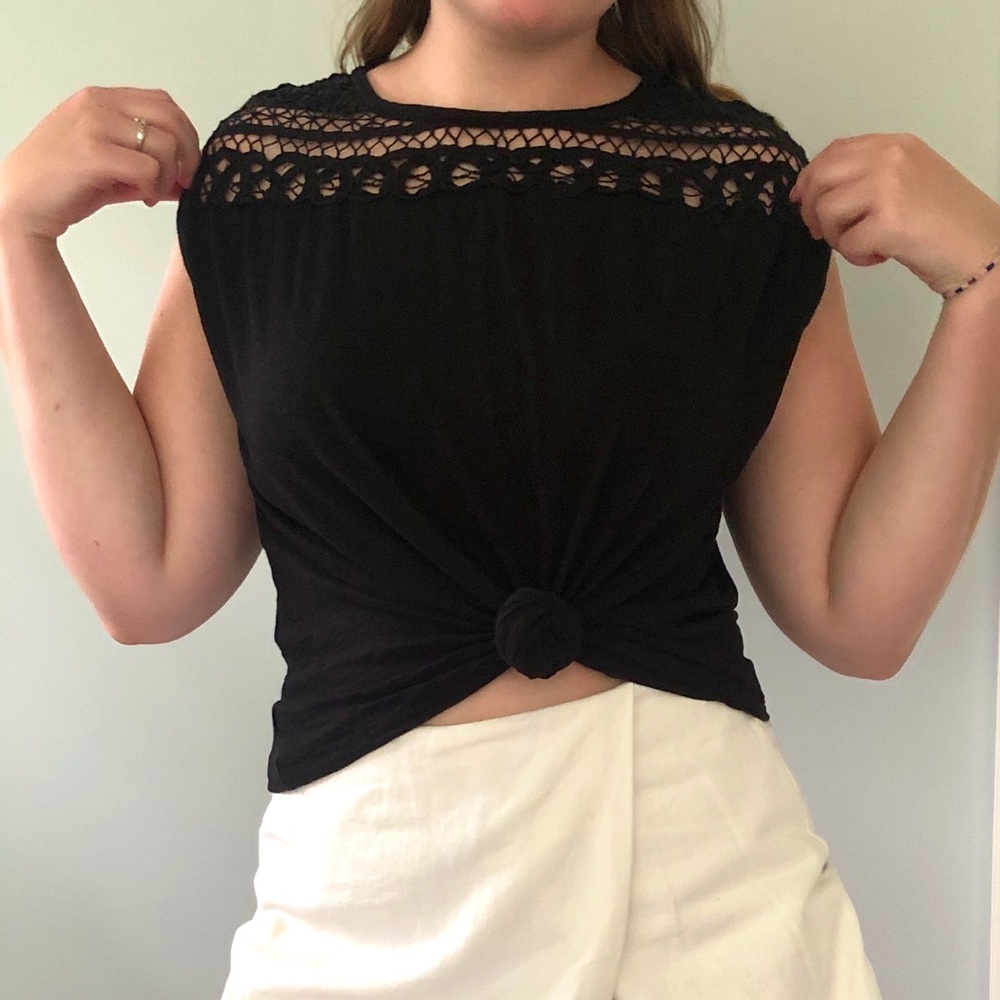 Black Lace Top Tee